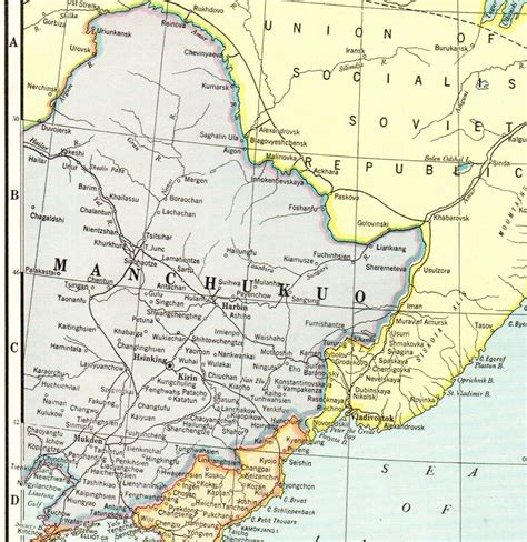 antique japan map japanese empire map manchukuo northern siberia