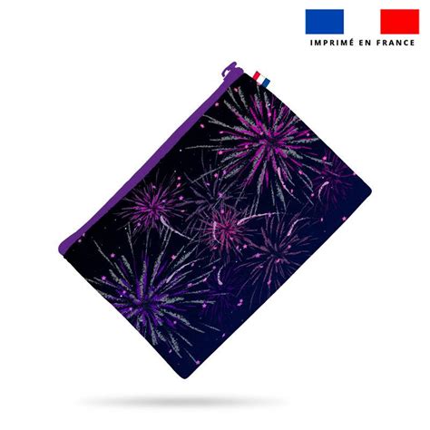 Kit Pochette Motif Feux D Artifices Era Violet Tissus Price Mati Re