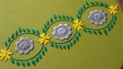 Easy Hand Embroidery Border Designborder Design For Beginners Youtube