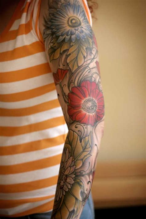 30 Fabulous Floral Sleeve Tattoos for Women - TattooBlend