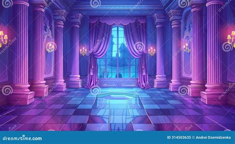 The Interior of an Empty Castle Ballroom at Night is Lit by Glowing ...