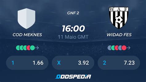 COD Meknes x Widad Fes » Placar ao vivo, Palpites, Estatísticas + Odds