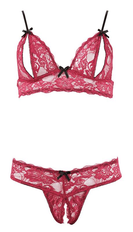 Cottelli Collection Rood Lingerie Setje Met Open Cups Large Erotiek Wij Helpen Je Kiezen