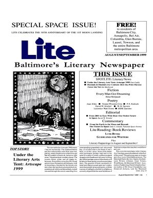 Fillable Online Baltimore S Literary Newspaper Fax Email Print PdfFiller