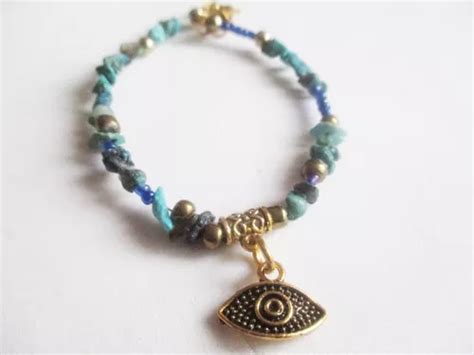 Vishudi Pulsera Turquesa Real Y Ojo Turco Cuotas Sin Inter S