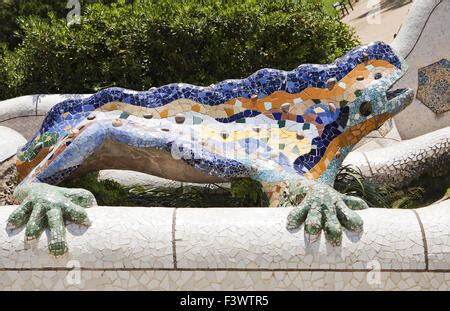 Lizard Of Gaudi Mosaic In Park Guell Of Barcelona Stock Photo Alamy