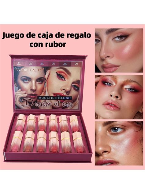 Colores Conjuntos De Rubor Maquillaje Facial Brillante Y Sombra