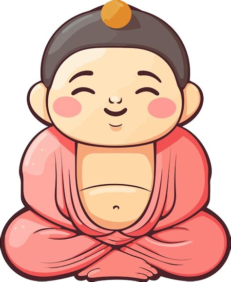 Premium Vector | Vector cute cartoon buddha hand drawn illustration