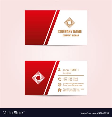 Abstract red business card template Royalty Free Vector