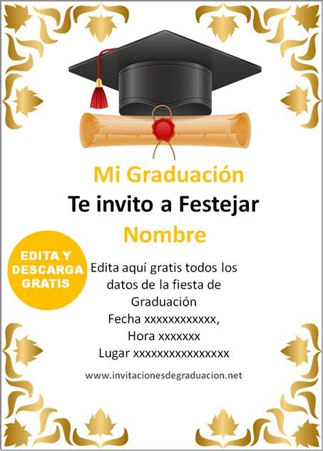 Las Mejores Invitaciones De Graduaci N Universitaria Para Editar Gratis