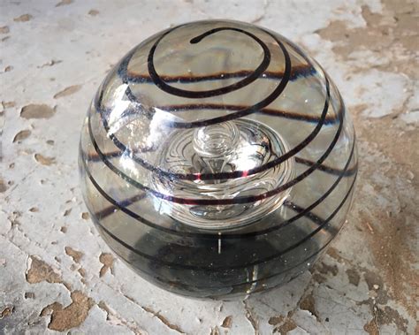 Vintage Art Glass Paperweight With Brown Swirl Window Sun Catcher Father S Day T For Men