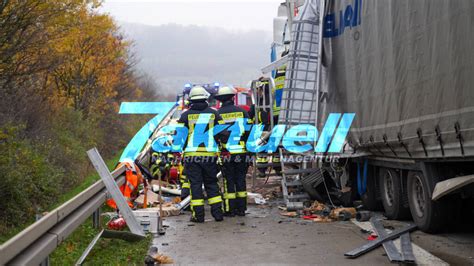 Tödlicher LKW Crash auf der A8 55 jähriger kracht in Stauende 4