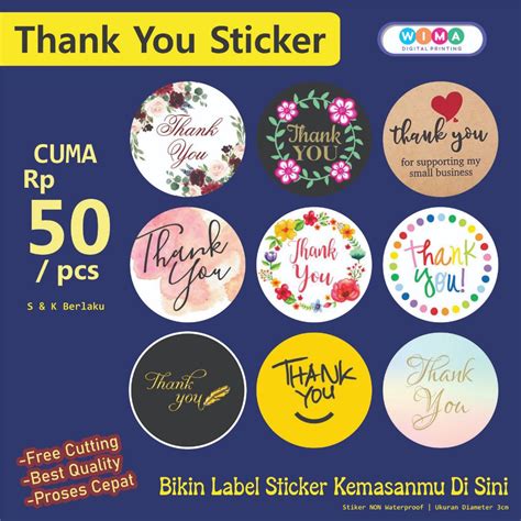 Jual Stiker Thank You Bulat Stiker Olshop Thank You Bulat Shopee Indonesia