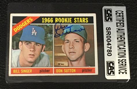 Hof Don Sutton Topps Rookie Signed Autographed Card Cas