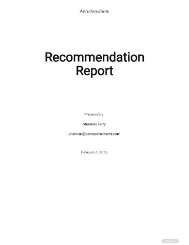 Recommendation Report 11 Examples Format Pdf Examples