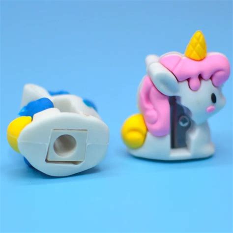 Multicolor Rubber G4t 2 In 1 Unicorn Shape Pencil Sharpener Cum