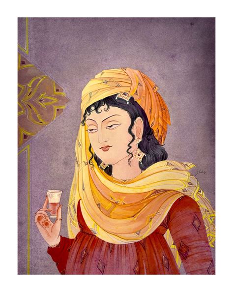 lot abdur rehman chughtai   mughal princess   wine cup