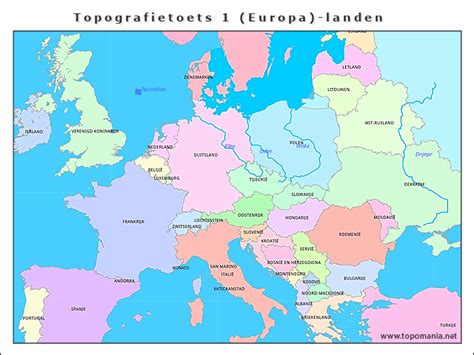 Topografie Topografietoets 1 Europa Landen Topomania Net