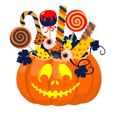 Premium Vector Halloween Candy Pumpkin