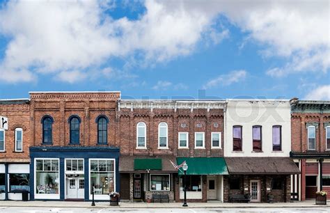 Small Town Main Street Stock Image Colourbox