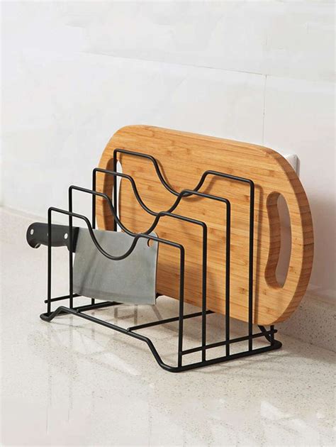 1pc Iron Pot Lid Holder Multi Tier Storage Rack For Chopping Cutting