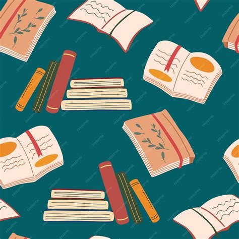 Книги бесшовные модели. библиотека, книжный магазин. открытая книга ...