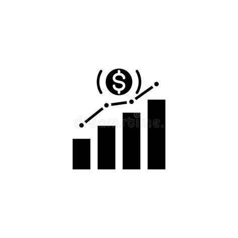 Income Growth Black Icon Concept Income Growth Flat Vector Symbol