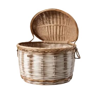 Empty Wicker Basket Isolated On White Background Empty Wicker Basket