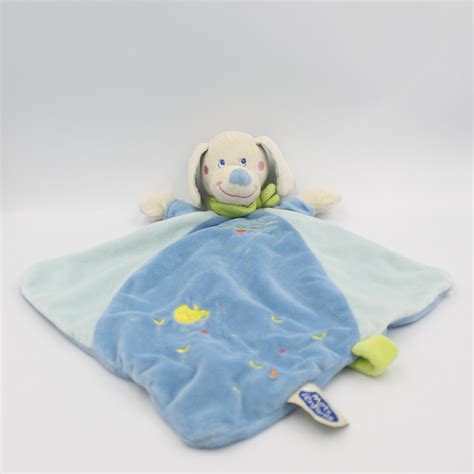 Doudou Plat Chien Bleu Foulard Vert Mots D Enfants