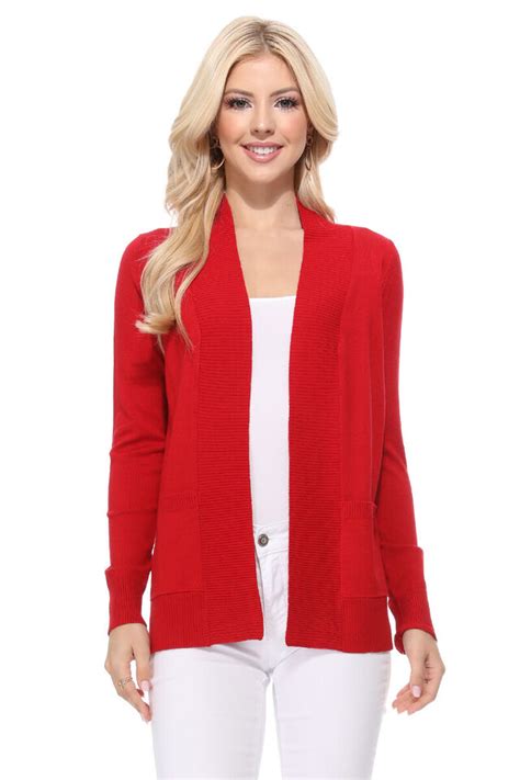 Yemak Women S Long Sleeve Open Front Knit Sweater Cardigan Shrug With