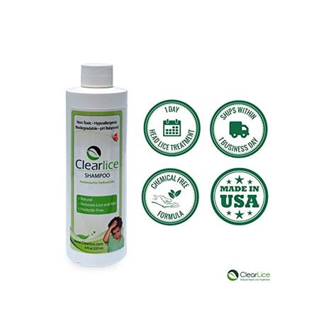 Clearlice Head Lice Treatment Shampoo Natural And Effective One Day