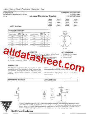 J503 Datasheet(PDF) - New Jersey Semi-Conductor Products, Inc.