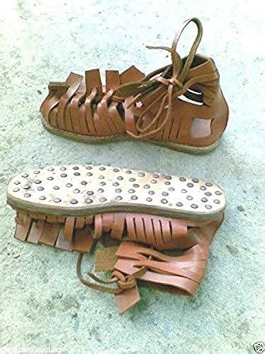 Amazon.com | Roman Soldier Legionaire Brown Leather Men Roman Sandals New Rustic Vintage Home ...