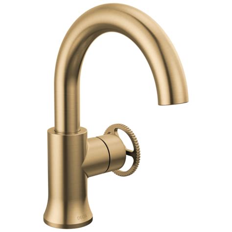 Delta Trinsic Champagne Bronze Single Hole 1 Handle Watersense Bathroom Sink Faucet With Drain