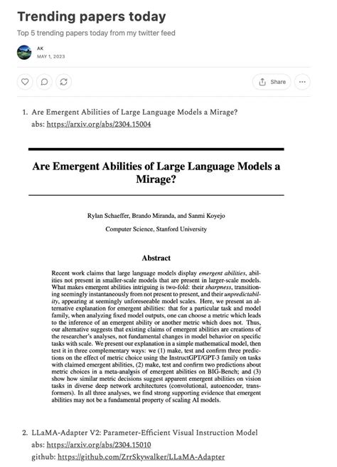 AK On Twitter Trending AI Papers Today Here Are Top 5 AI Papers