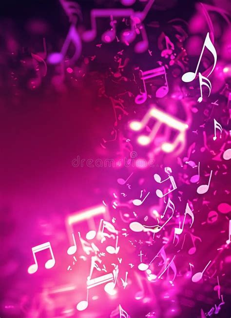 Abstract Pink Background with Musical Notes Stock Illustration ...