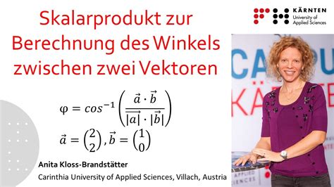 Skalarprodukt Zur Berechnung Des Winkels Zwischen Zwei Vektoren Youtube