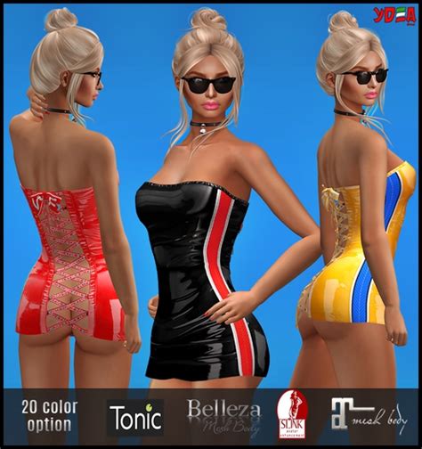 Second Life Marketplace Ydea Latex Dress Multicolor