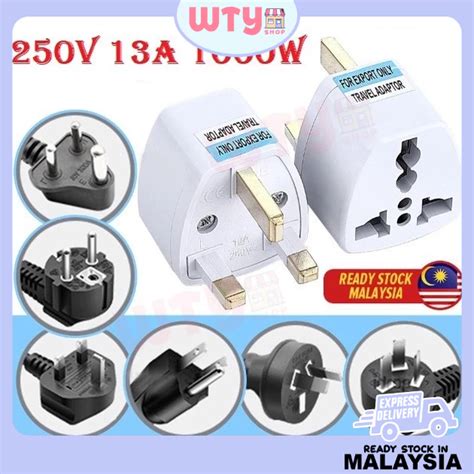 3 Pin Universal Adapter Plug Head UK 3 Pin Malaysia China Plug Socket