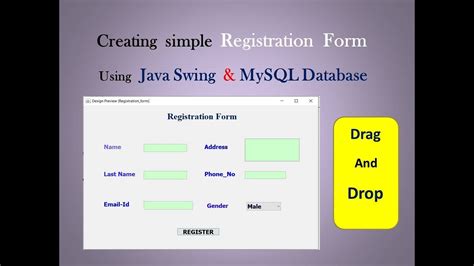 Creating Registration Form With Java Swing And Mysql Using Drag And