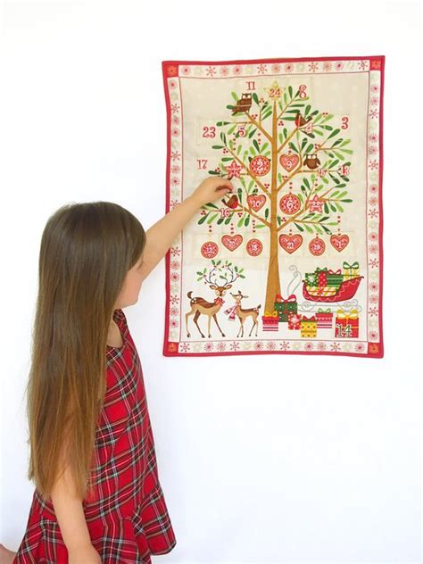 Christmas Tree Fabric Advent Calendar With Pockets Reusable Etsy