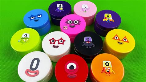 Numberblocks Alphablocks Looking Slime With Cosmetic Containers