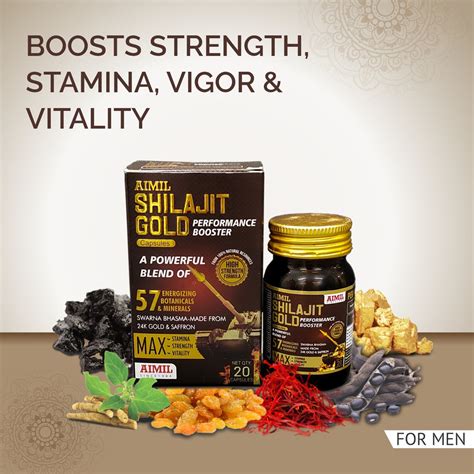 Buy Aimil Shilajit Gold Capsules Promotes And Tones Male Health In Natures Way Aimil