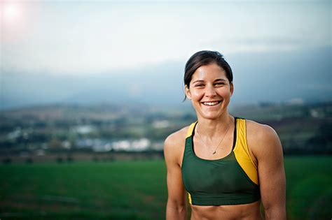 Strong Female Athlete Smiling Portrait Stock Photo Download Image Now