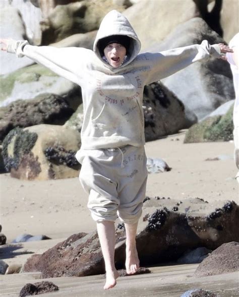 Billie With Her Dog Shark At The Beach Billie Eilish Billie She Dog