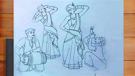 Rongali Bihu Drawing Bohag Bihu Drawing Part 2 Bihu Drawing