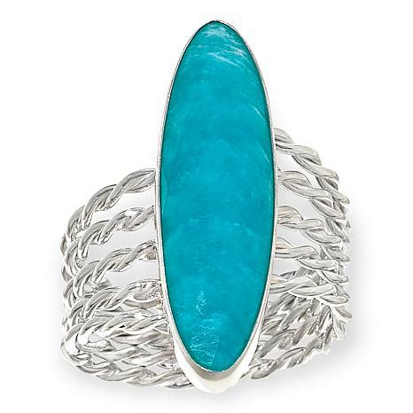 Jay King Amazonite Sterling Silver Faceted Stone Ring Hsn