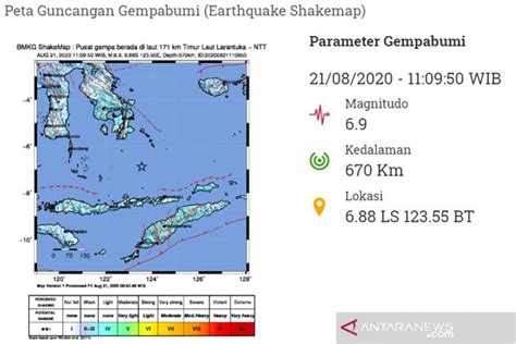 Gempa Magnitudo 6 9 Di Laut Banda Tidak Berpotensi Tsunami Antara News