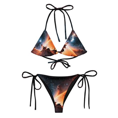Blk Galaxy String Bikini Planet Swirl Plus