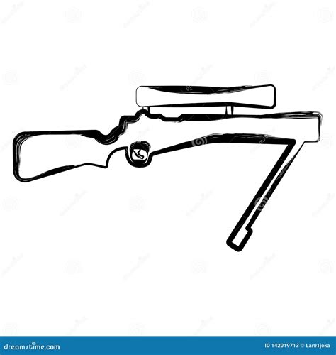 Isolated Sniper Rifle Sketch Stock Vector - Illustration of equipment, weapon: 142019713